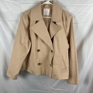 LC Lauren Conrad Double Breasted Short Trench Jacket Peach/blush Large